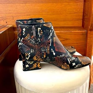 Snake skin low booties